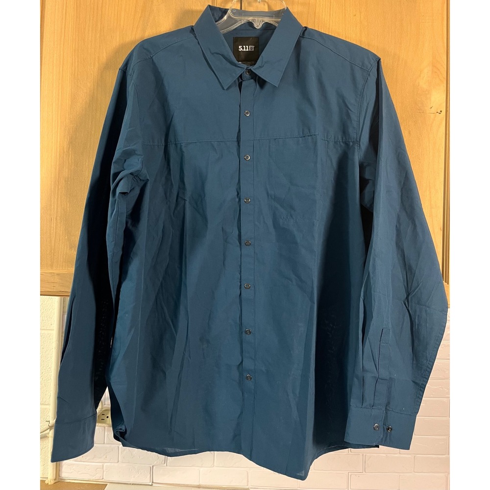 5.11 Tactical Button Down Shirt Mens XL Blue Long Sleeve Snap Front Outdoor